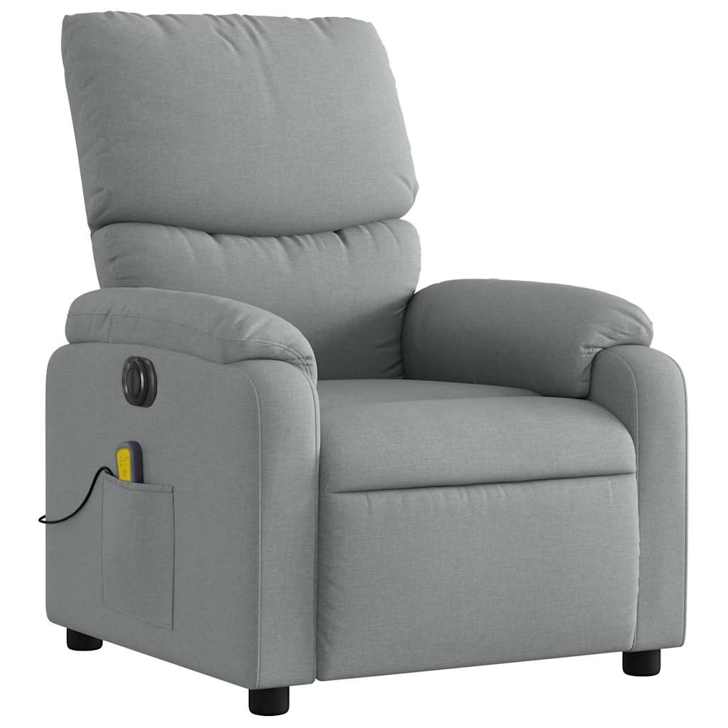 Fauteuil de massage inclinable électrique gris clair tissu - XIOS
