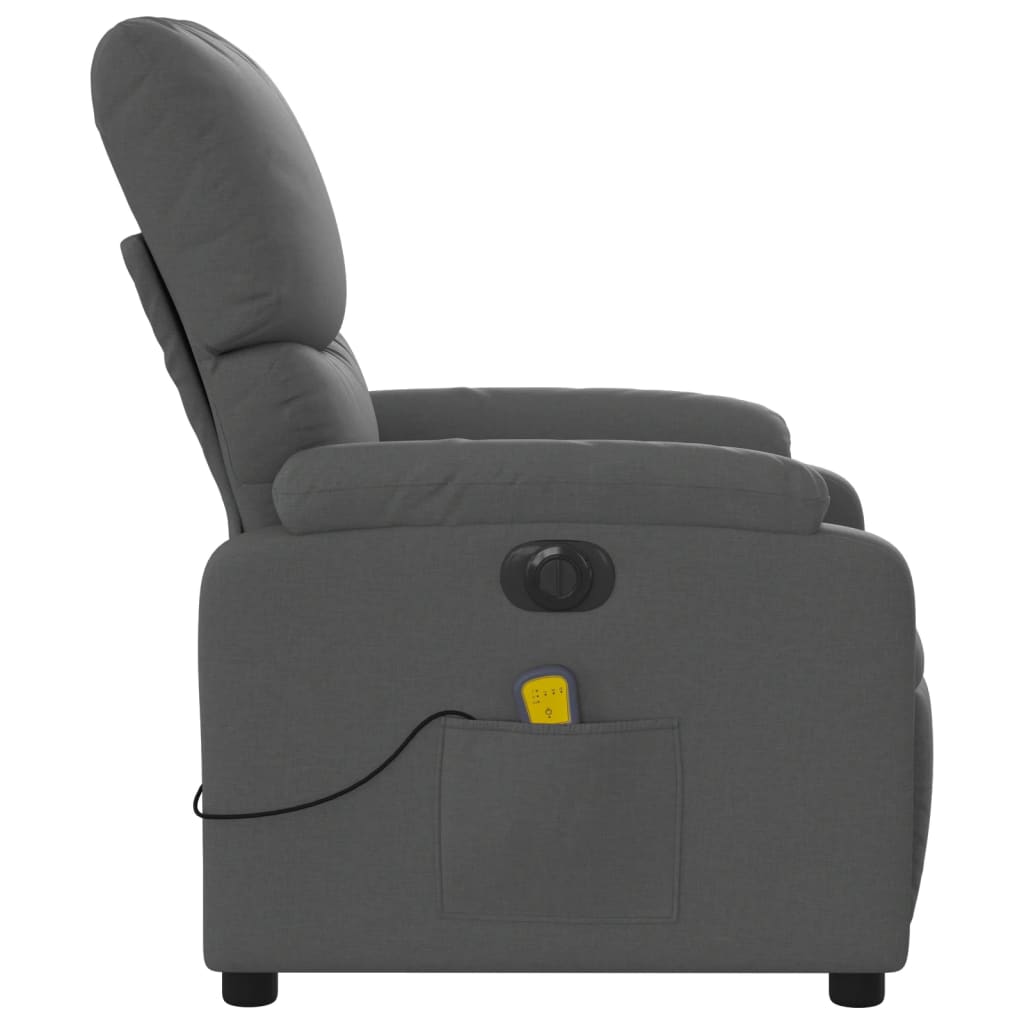 Fauteuil inclinable de massage électrique gris foncé tissu - XIOS