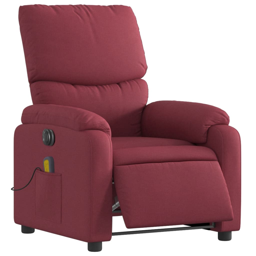 Fauteuil de massage inclinable électrique Rouge bordeaux Tissu - XIOS