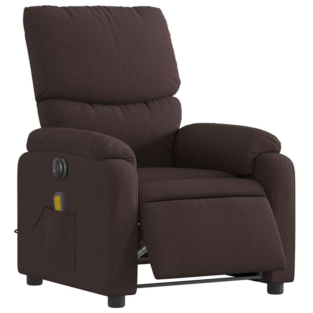 Fauteuil de massage inclinable électrique Marron foncé Tissu - XIOS