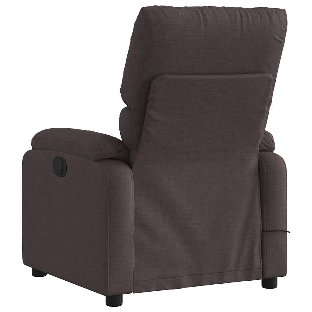 Fauteuil de massage inclinable électrique Marron foncé Tissu - XIOS