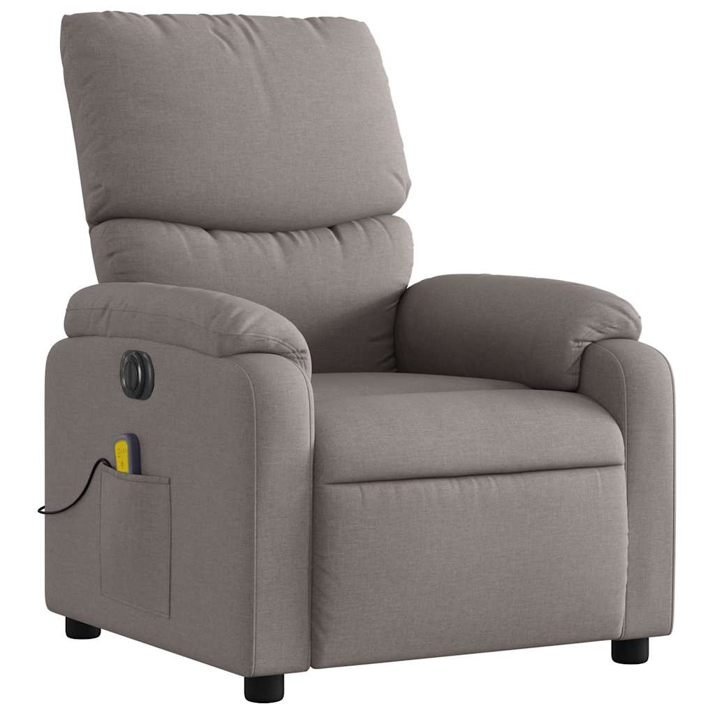 Fauteuil de massage inclinable électrique Taupe Tissu - XIOS