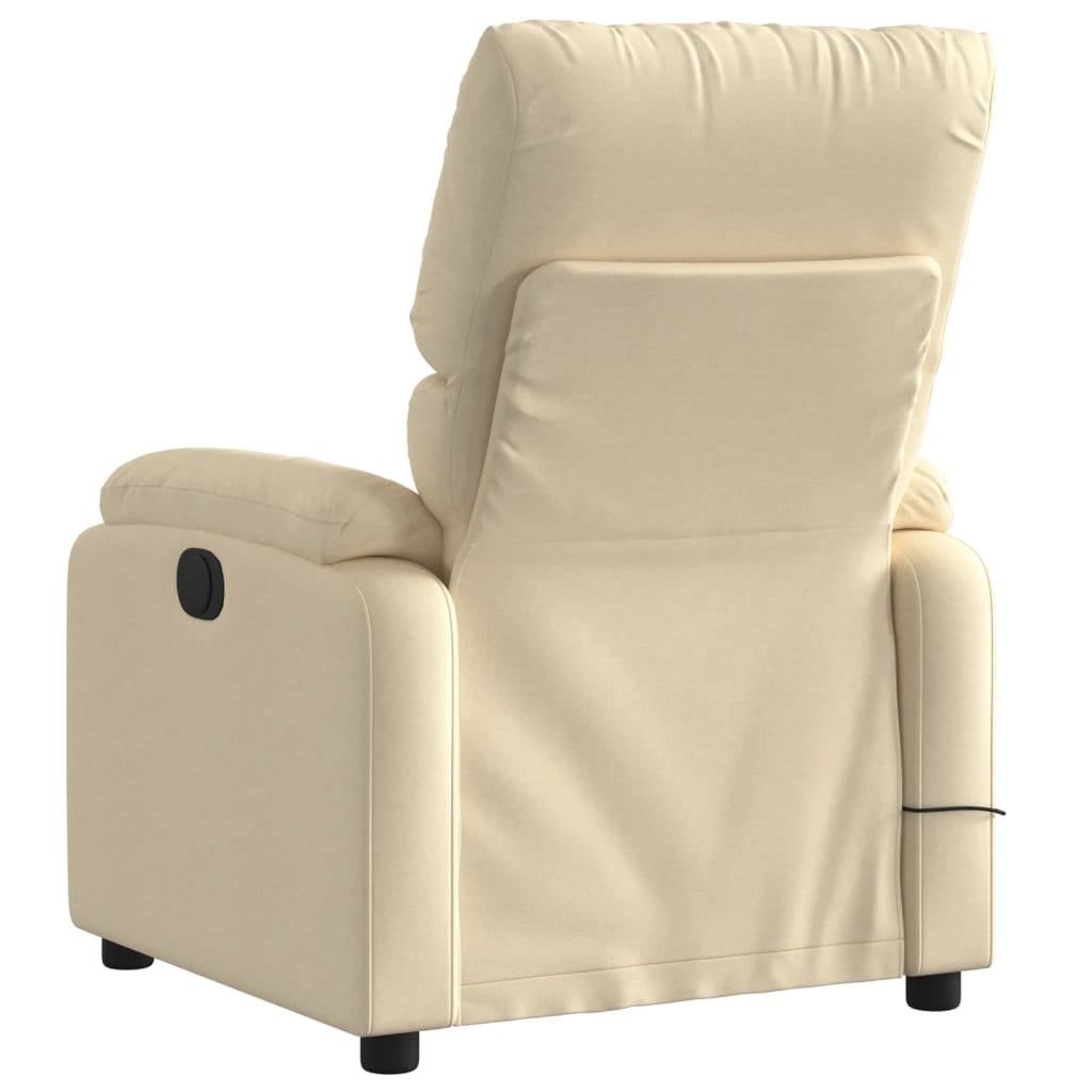 Fauteuil inclinable de massage électrique crème tissu - XIOS