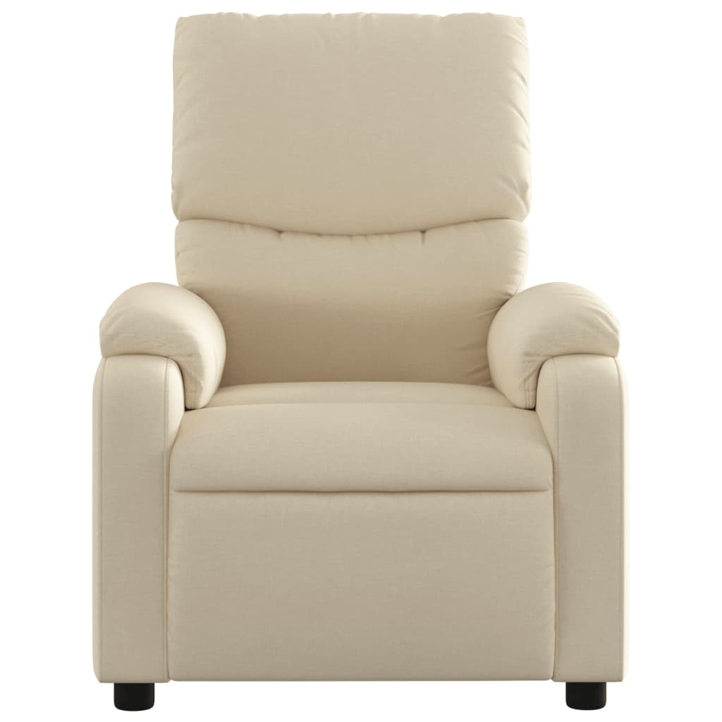 Fauteuil inclinable de massage électrique crème tissu - XIOS