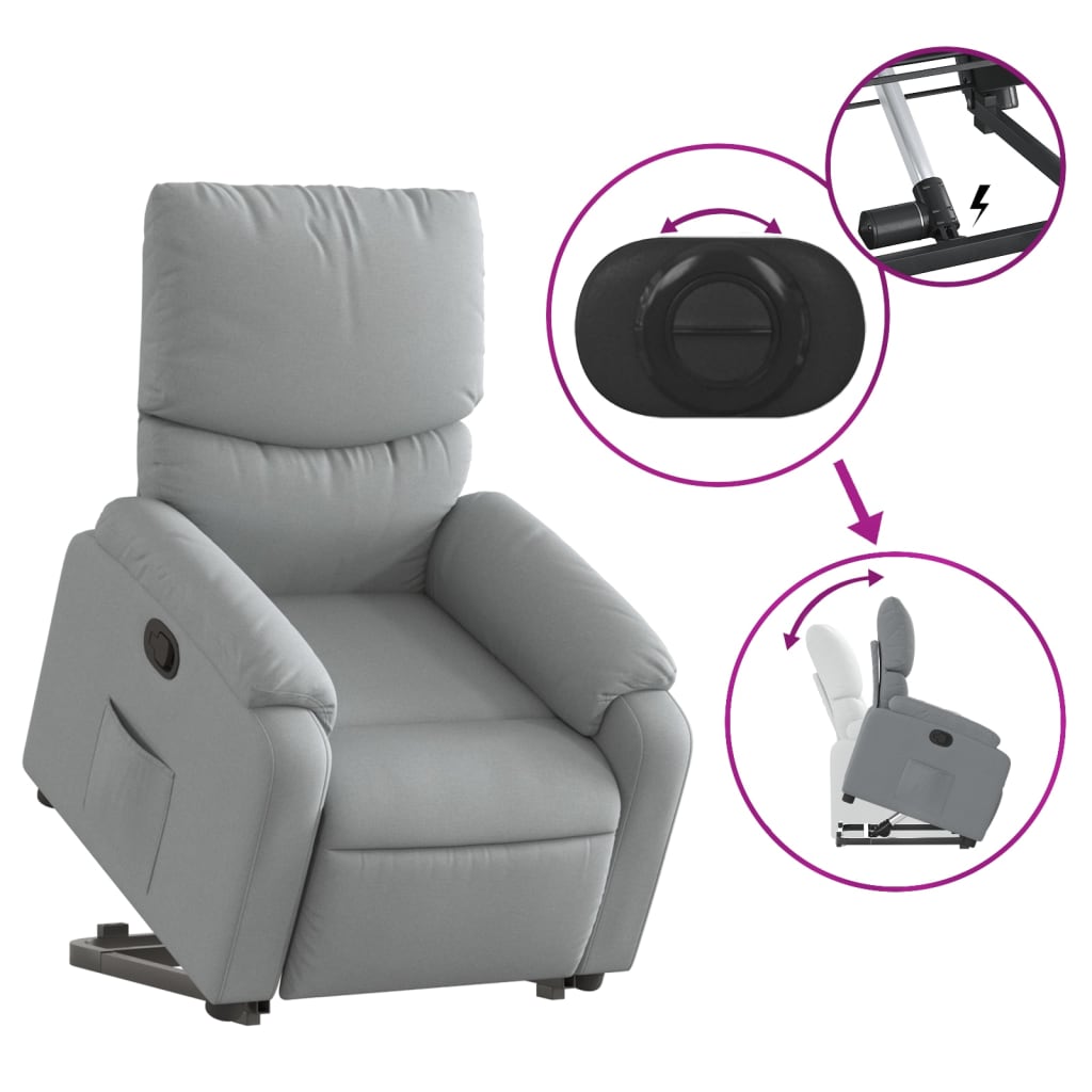 Fauteuil inclinable Gris clair Tissu - XIOS