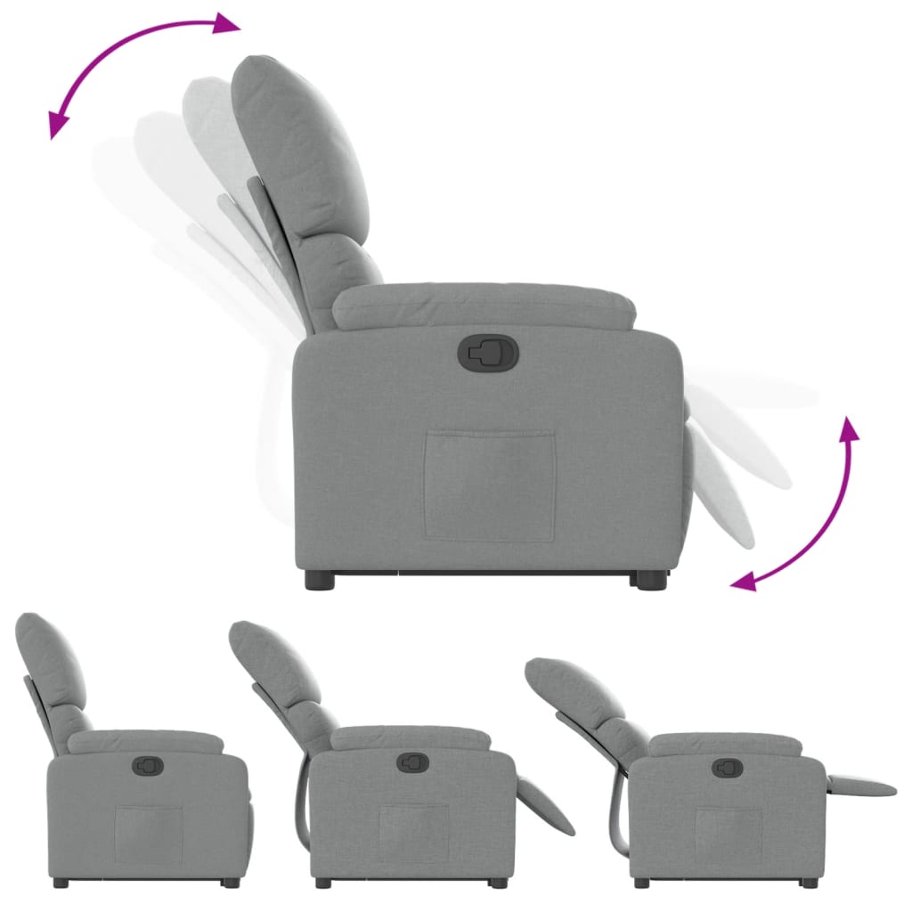 Fauteuil inclinable Gris clair Tissu - XIOS