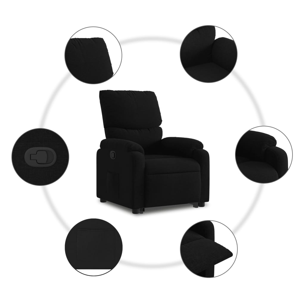 Fauteuil inclinable noir tissu - XIOS