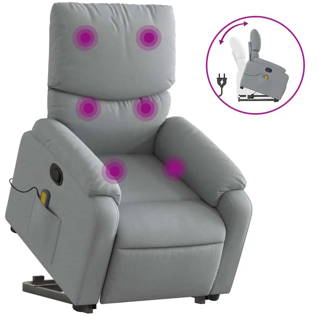 Fauteuil de massage inclinable Gris clair Tissu - XIOS