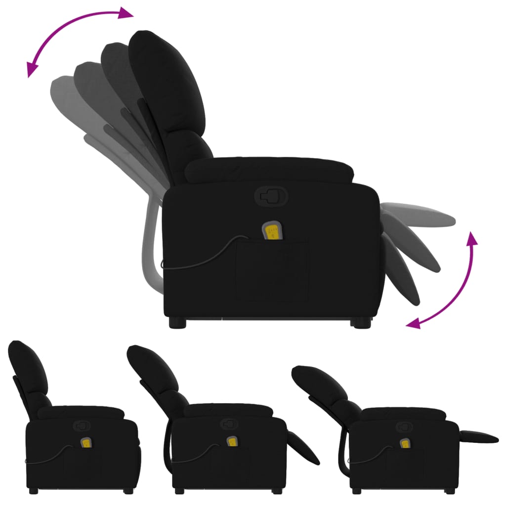 Fauteuil de massage inclinable Noir Tissu - XIOS