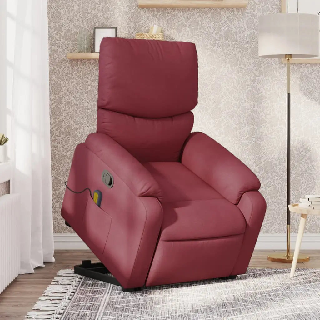 Fauteuil inclinable de massage Rouge bordeaux Tissu - XIOS