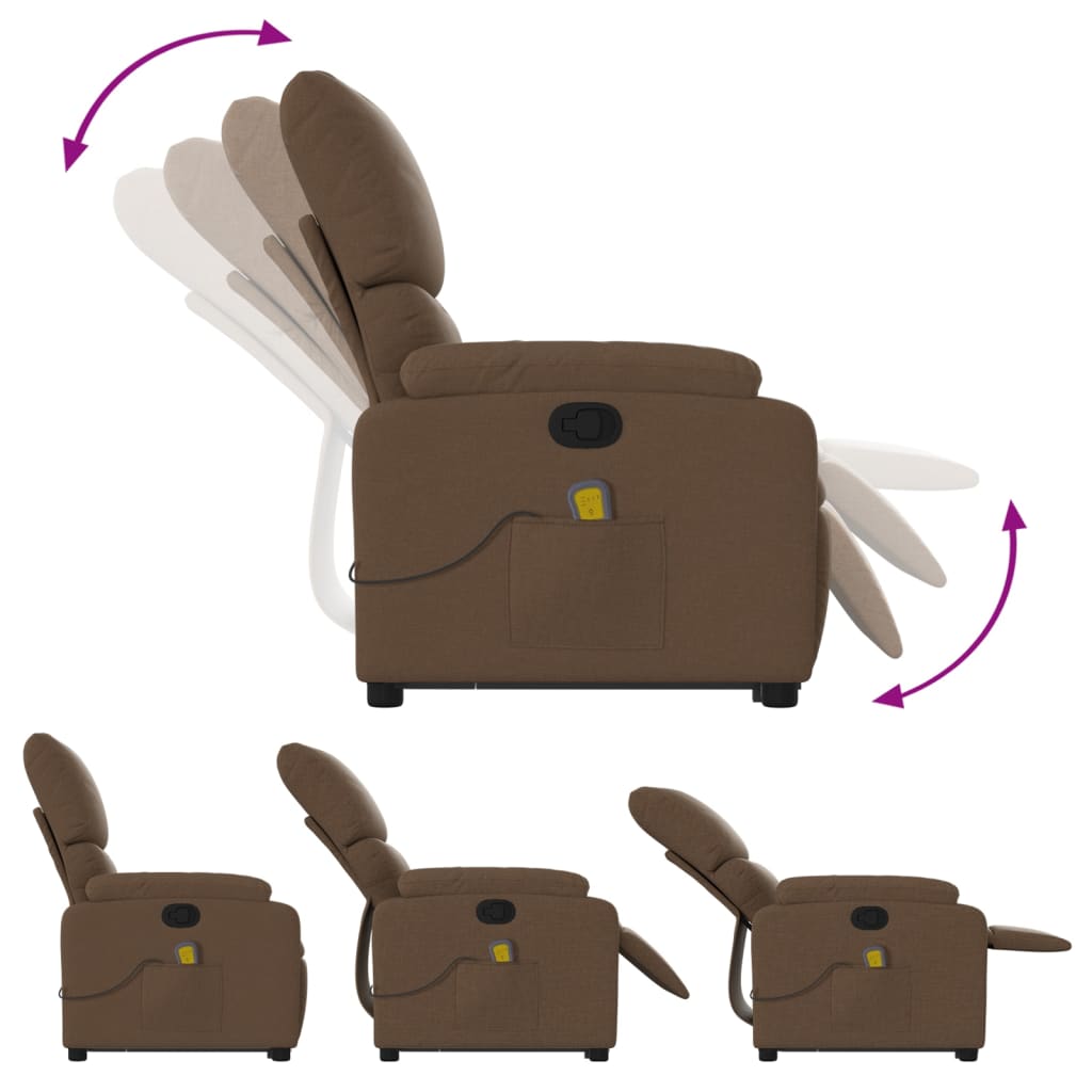 Fauteuil de massage inclinable Marron Tissu - XIOS