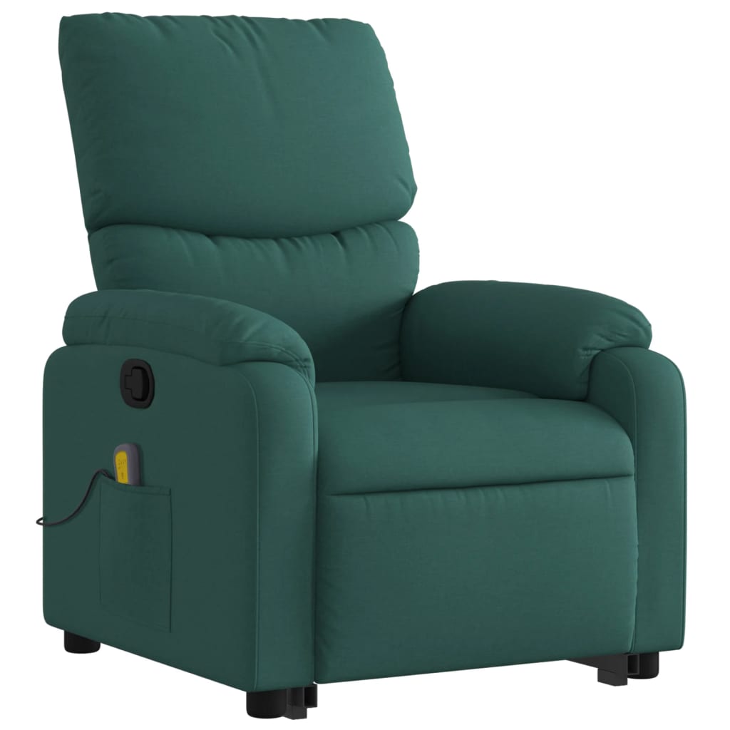 Fauteuil inclinable de massage Vert foncé Tissu - XIOS