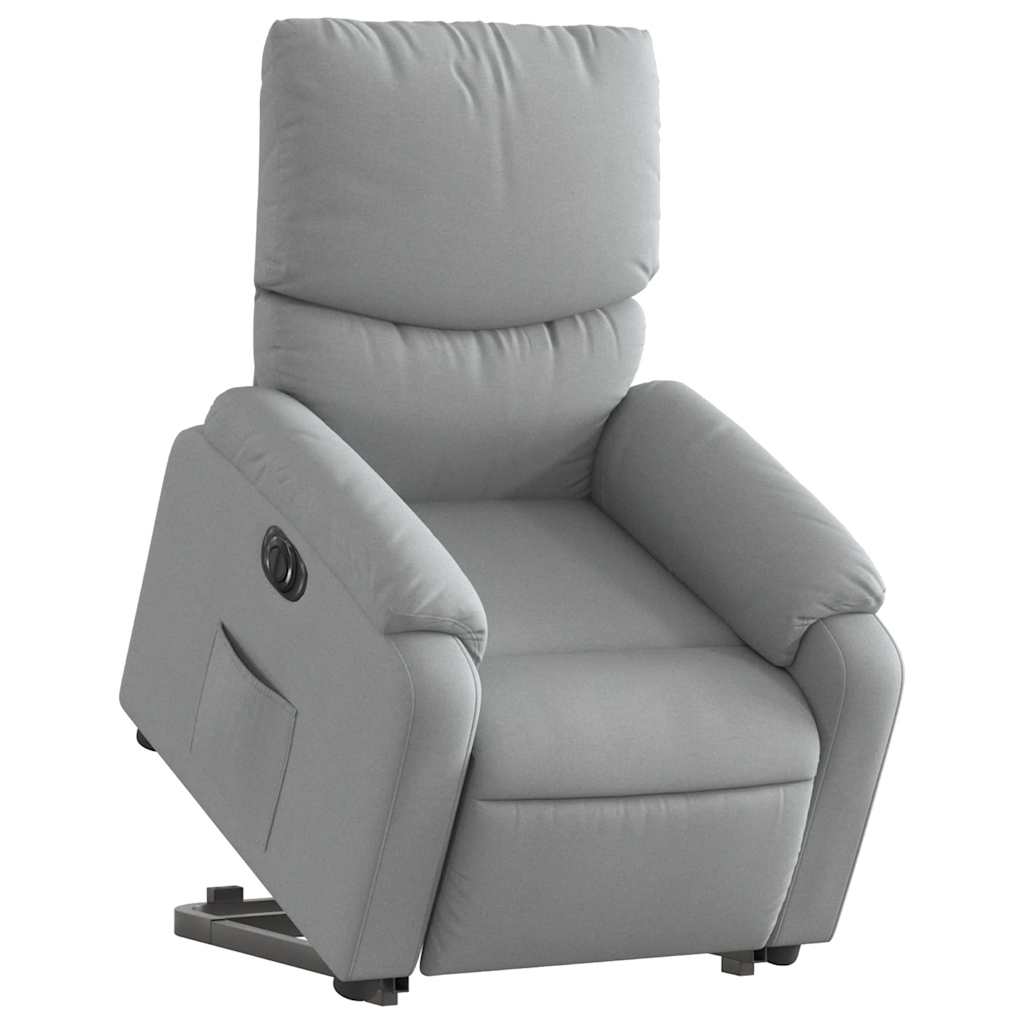 Fauteuil inclinable électrique gris clair tissu - XIOS
