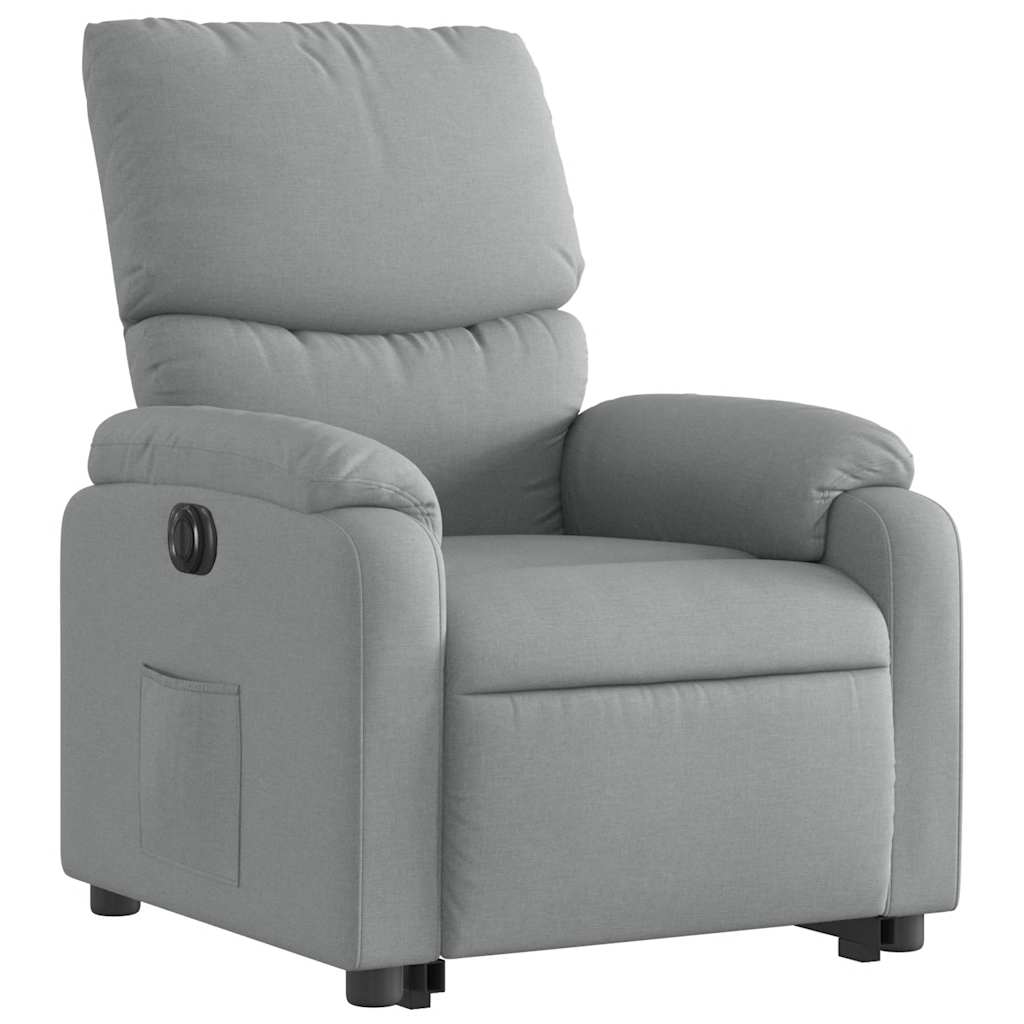 Fauteuil inclinable électrique gris clair tissu - XIOS