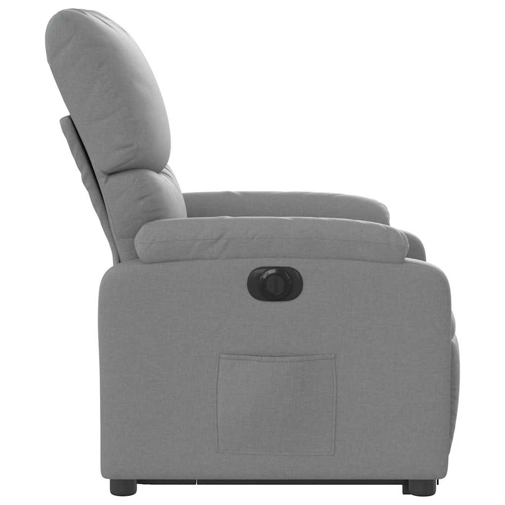 Fauteuil inclinable électrique gris clair tissu - XIOS