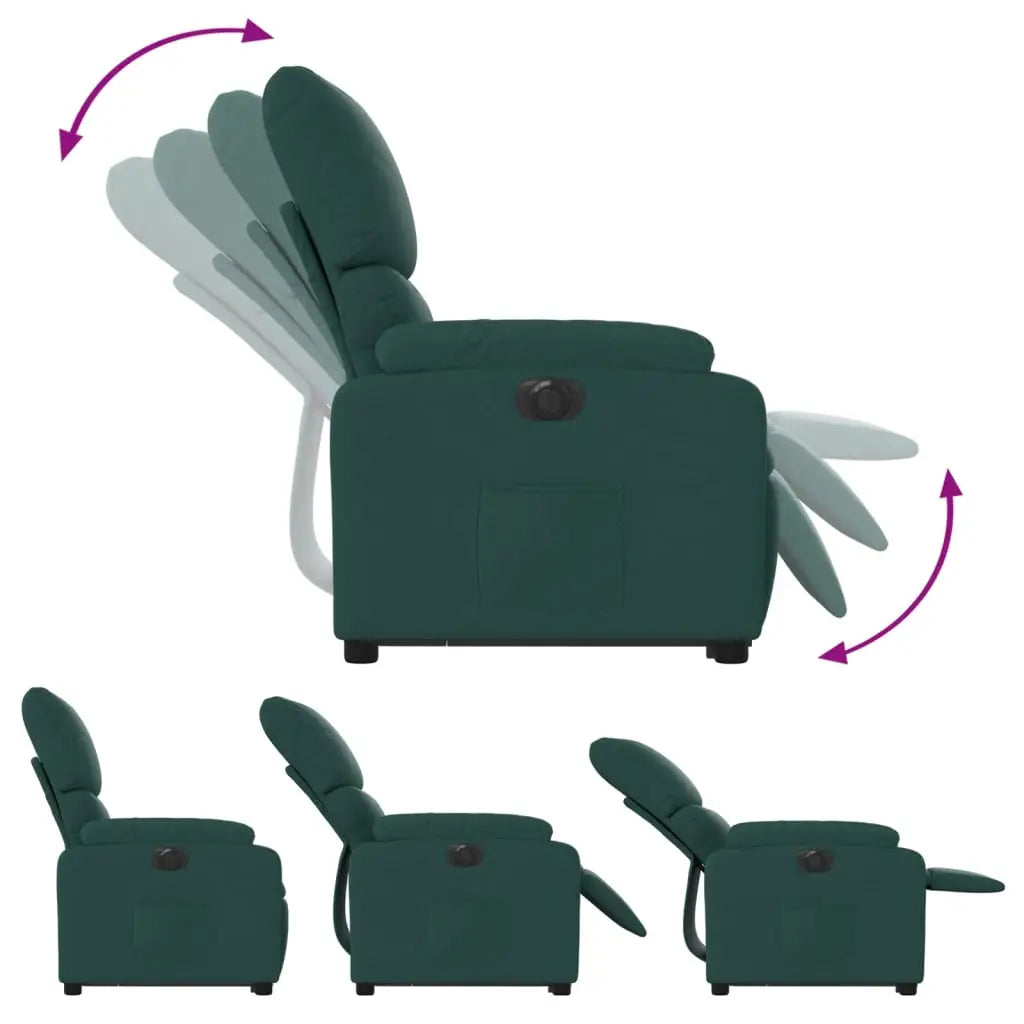 Fauteuil inclinable électrique vert foncé tissu - XIOS