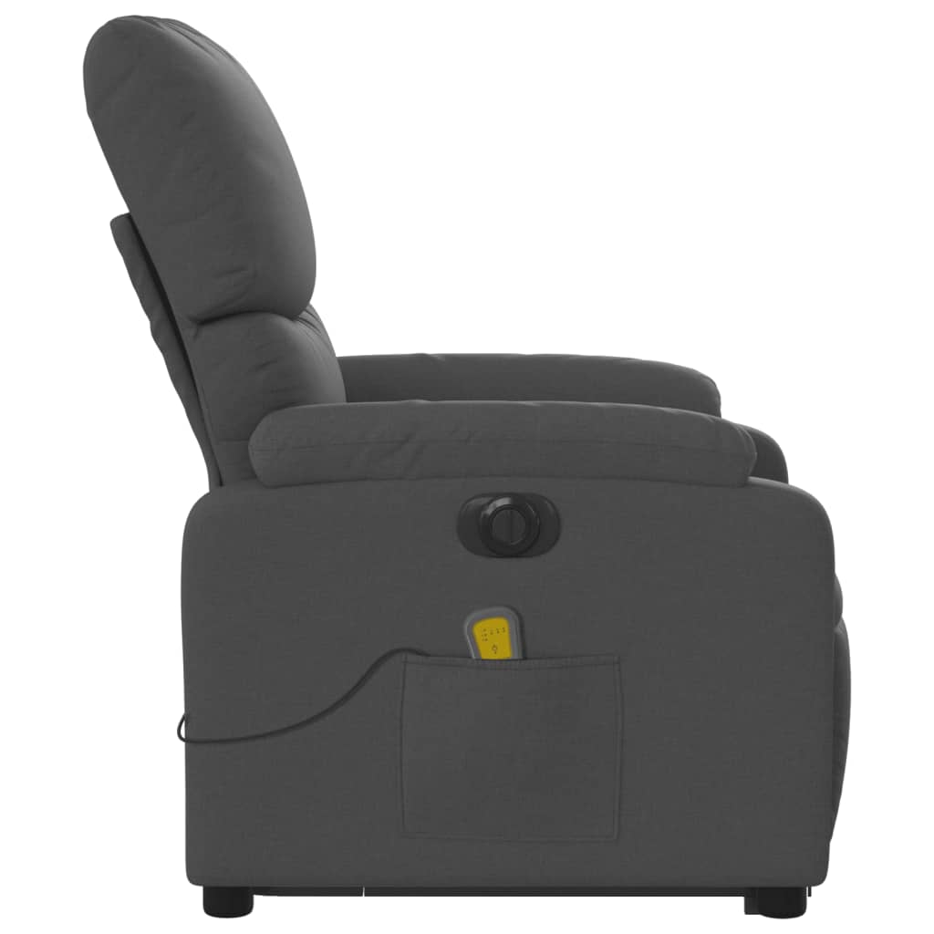 Fauteuil inclinable de massage électrique Gris foncé Tissu - XIOS