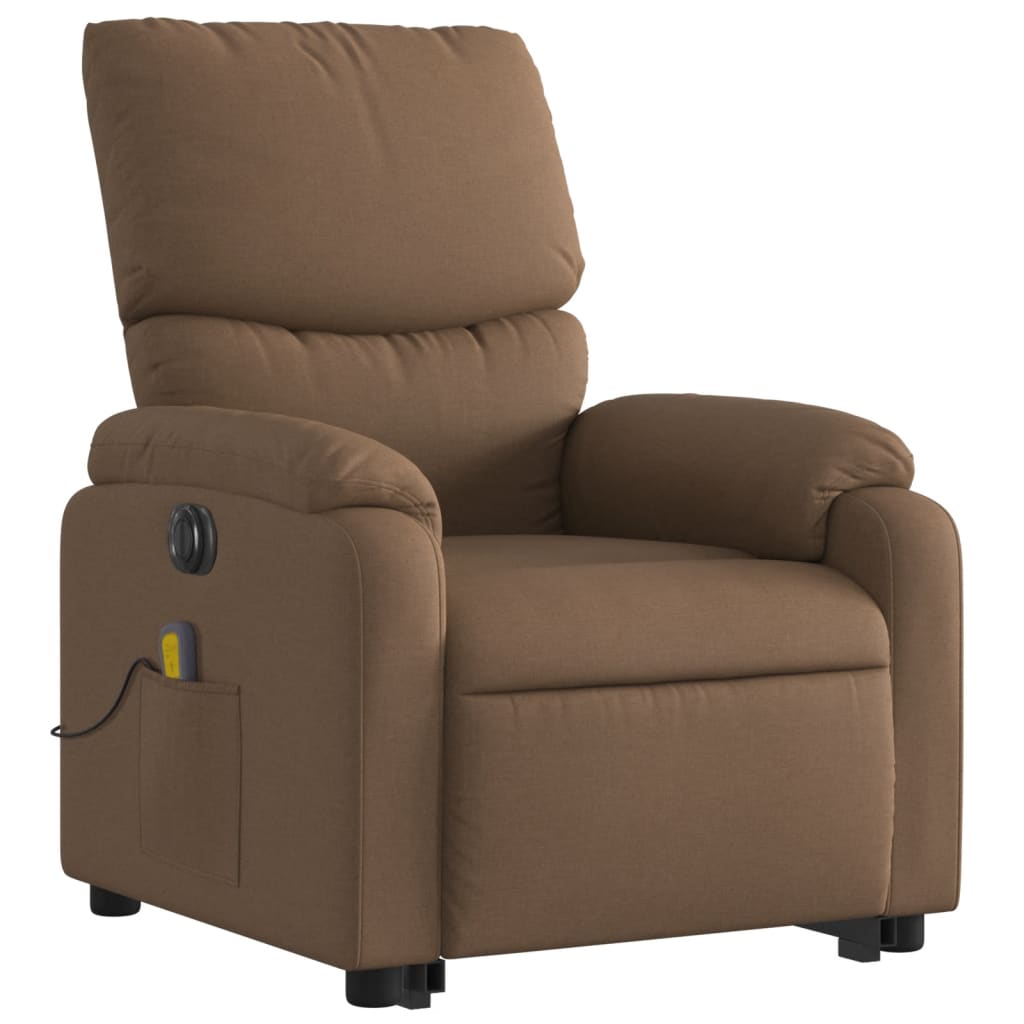 Fauteuil inclinable de massage électrique Marron Tissu - XIOS