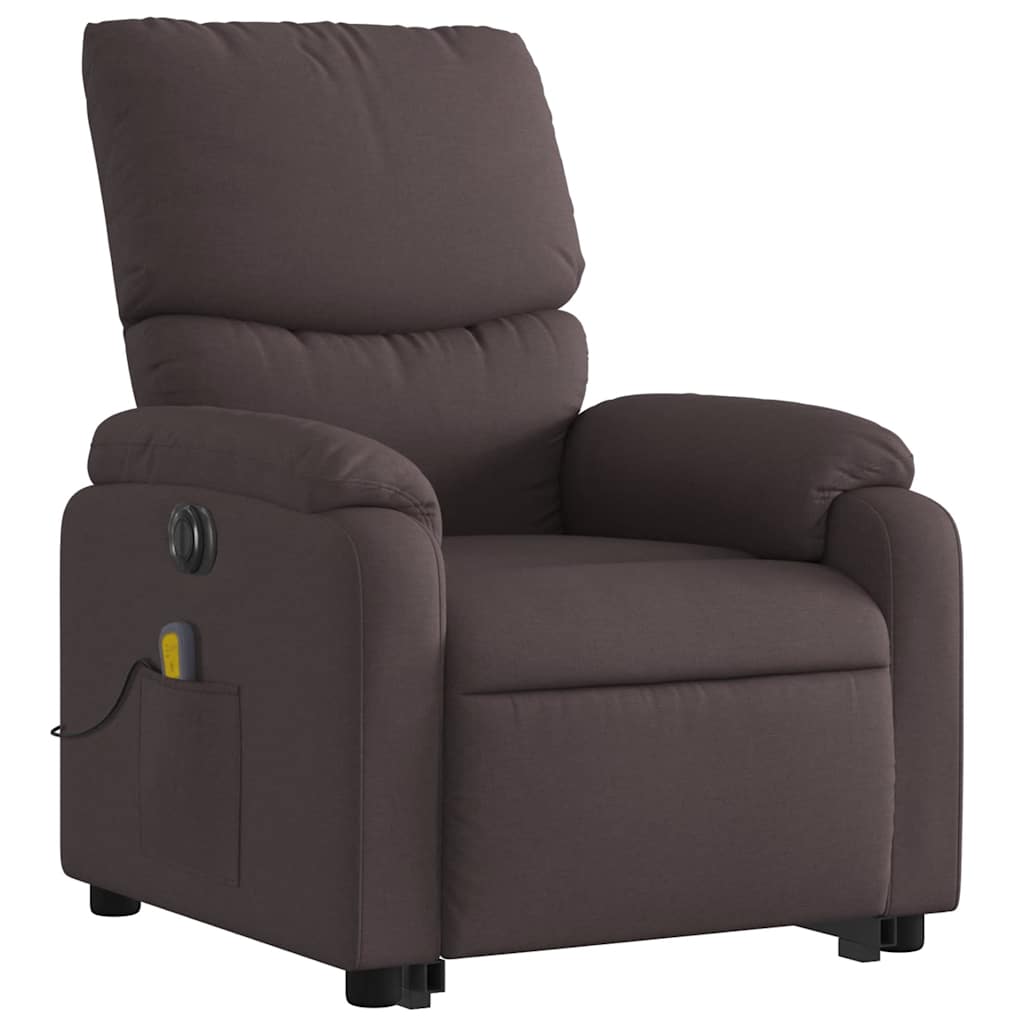 Fauteuil inclinable de massage électrique Marron foncé Tissu - XIOS