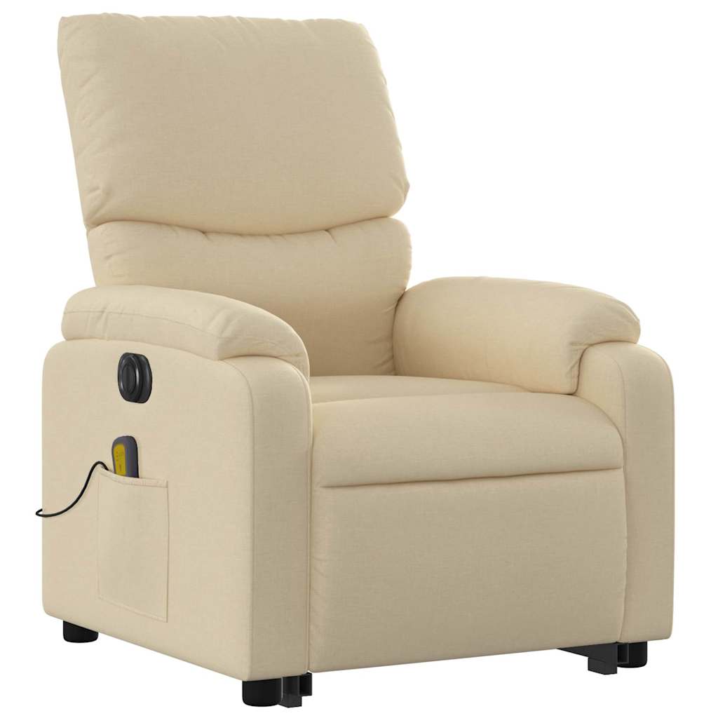 Fauteuil inclinable de massage électrique Crème Tissu - XIOS