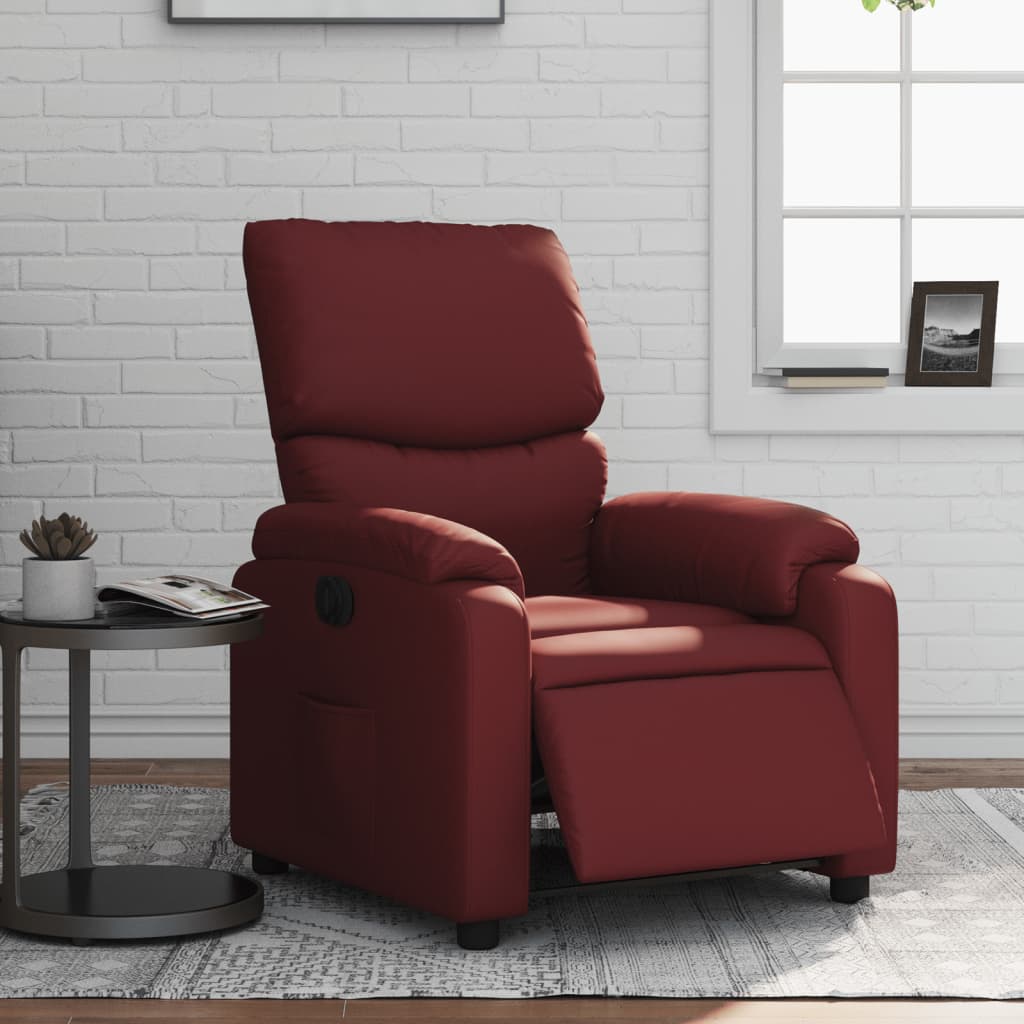 Fauteuil inclinable électrique Rouge bordeaux Similicuir - XIOS