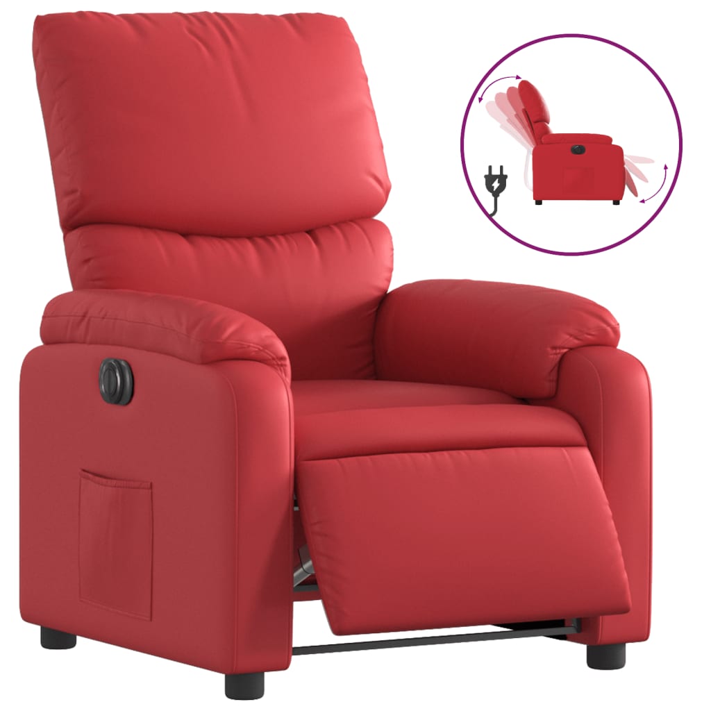 Fauteuil inclinable électrique Rouge Similicuir - XIOS