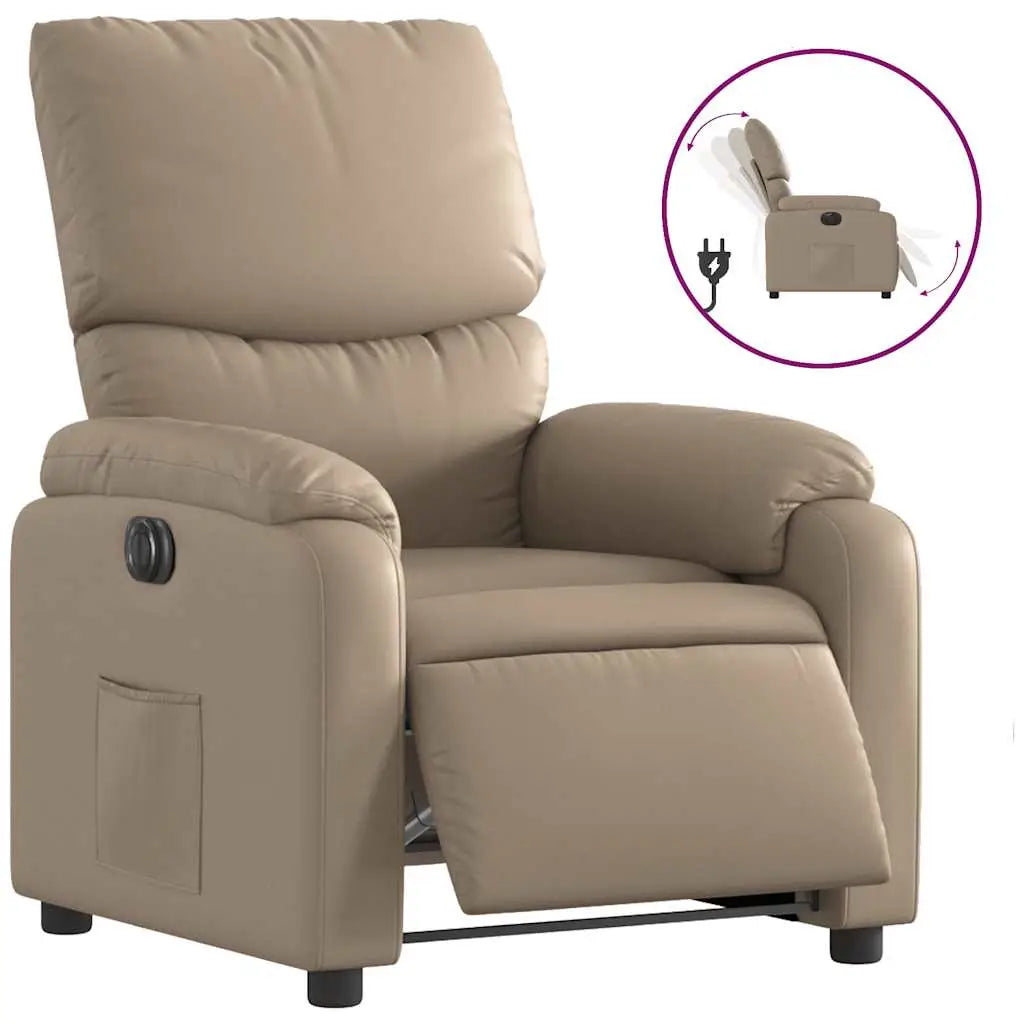 Fauteuil inclinable électrique Cappuccino Similicuir - XIOS