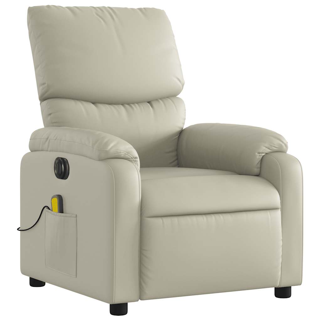 Fauteuil de massage inclinable électrique crème similicuir - XIOS