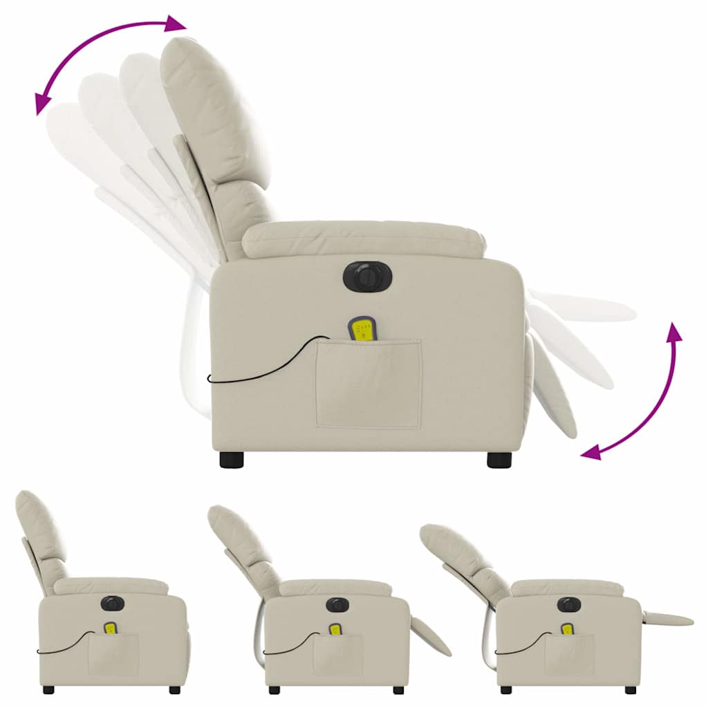 Fauteuil de massage inclinable électrique crème similicuir - XIOS