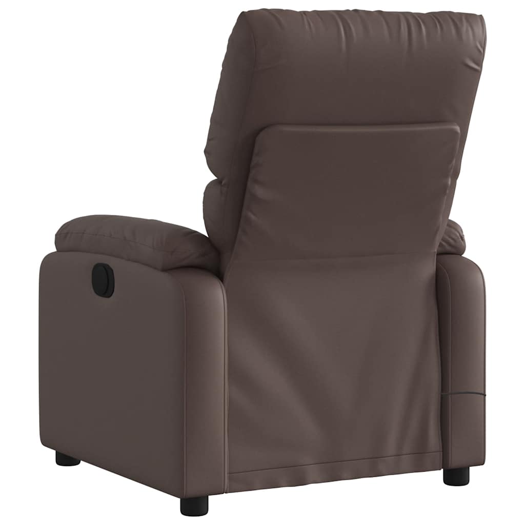 Fauteuil de massage inclinable électrique marron similicuir - XIOS