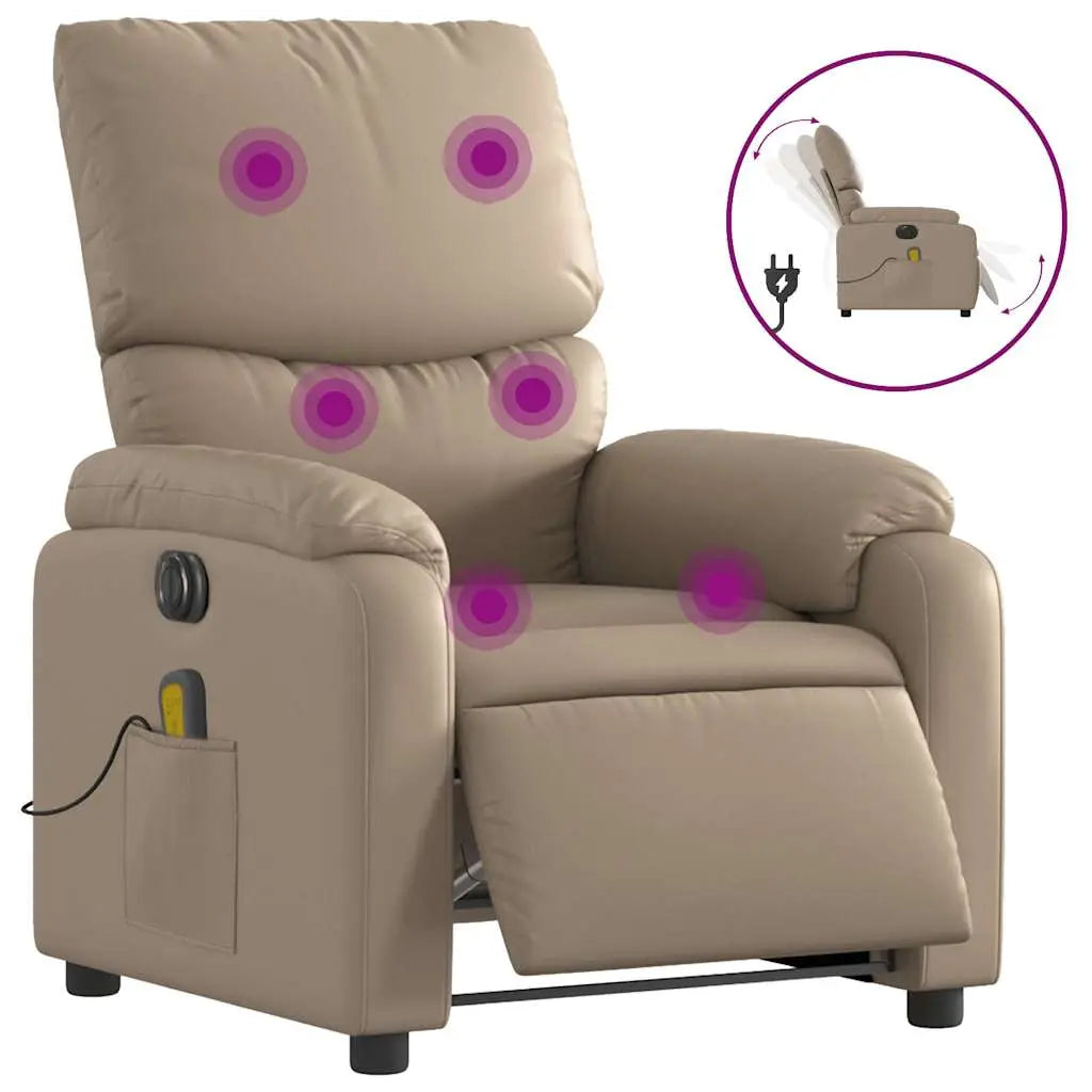 Fauteuil de massage inclinable électrique cappuccino similicuir - XIOS