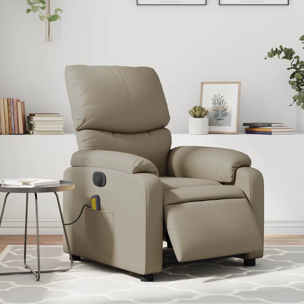 Fauteuil de massage inclinable électrique cappuccino similicuir - XIOS