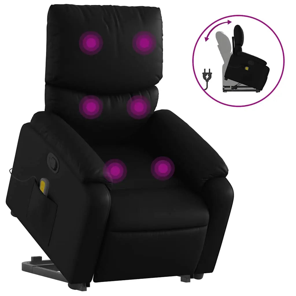 Fauteuil inclinable de massage Noir Similicuir - XIOS