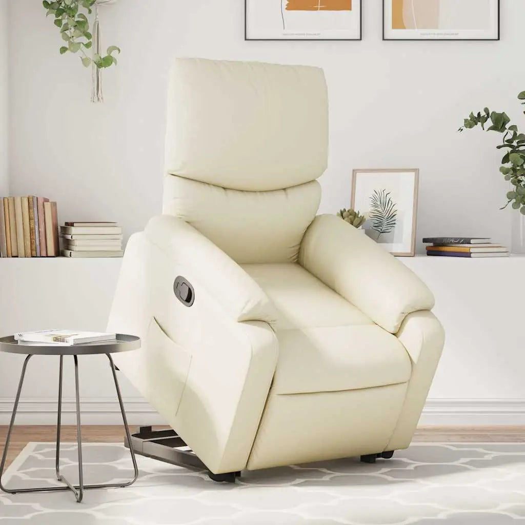 Fauteuil inclinable de massage Crème Similicuir - XIOS