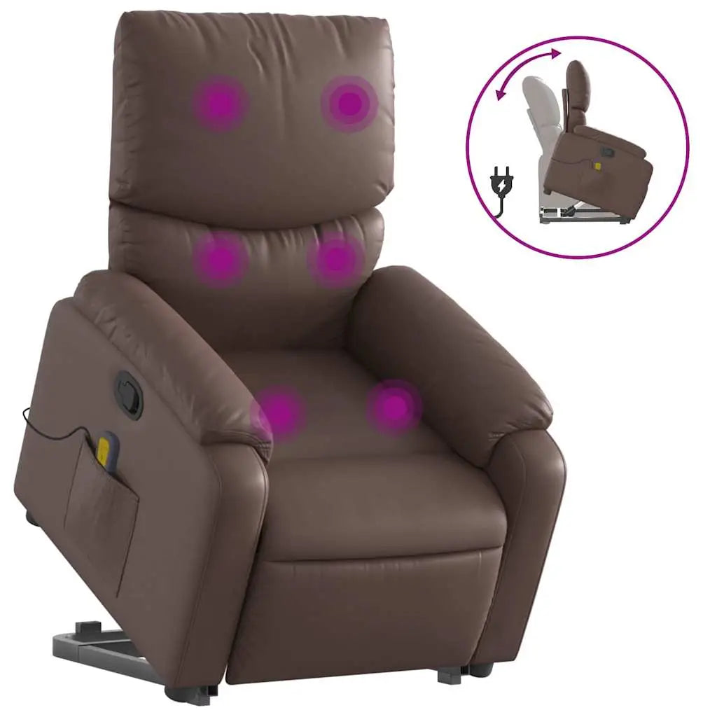 Fauteuil inclinable de massage Marron Similicuir - XIOS