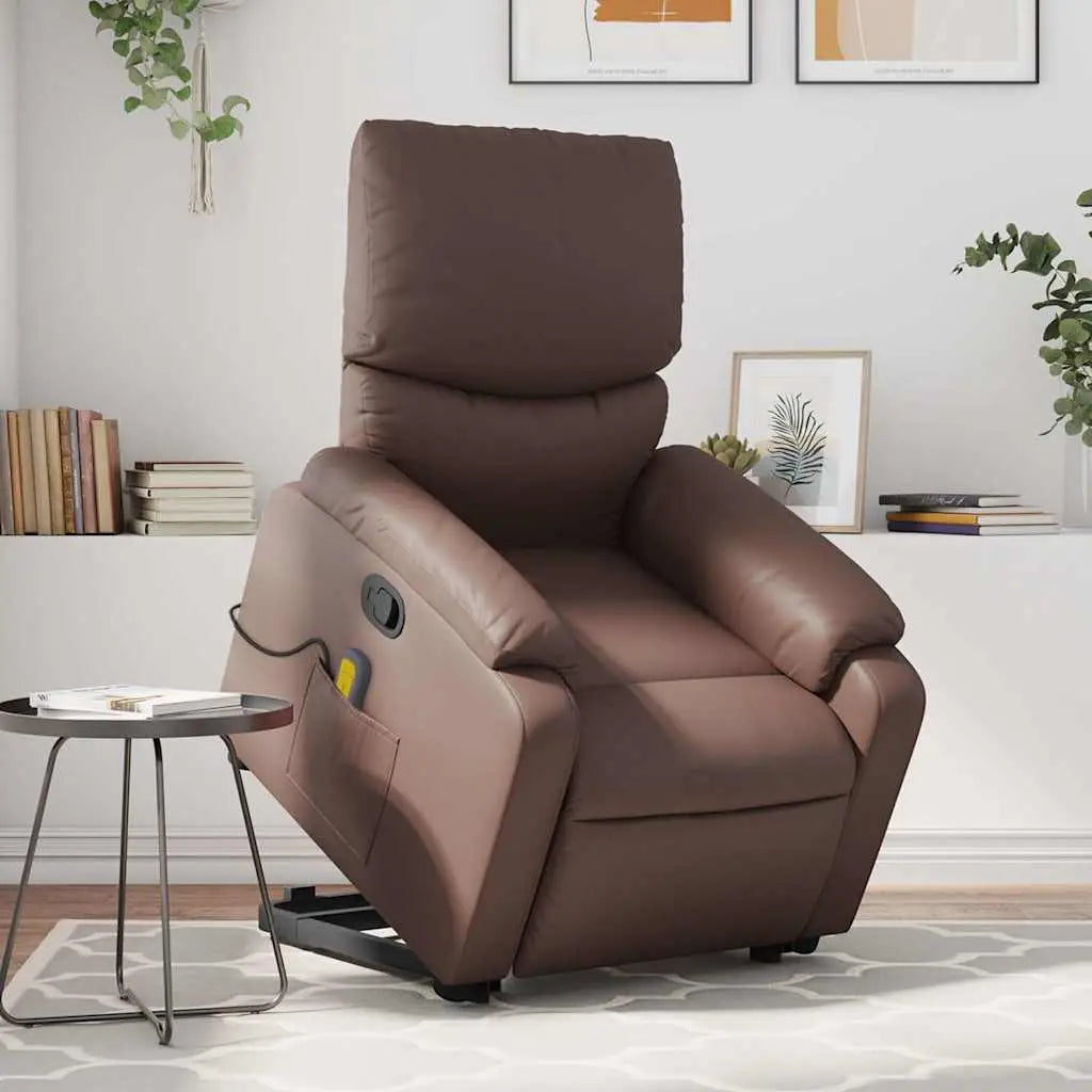 Fauteuil inclinable de massage Marron Similicuir - XIOS