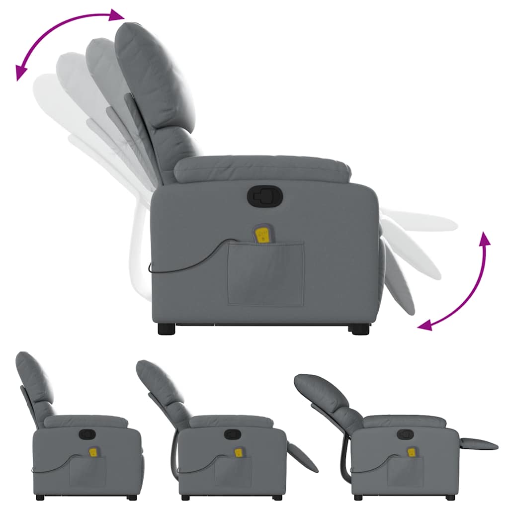 Fauteuil inclinable de massage Gris Similicuir - XIOS