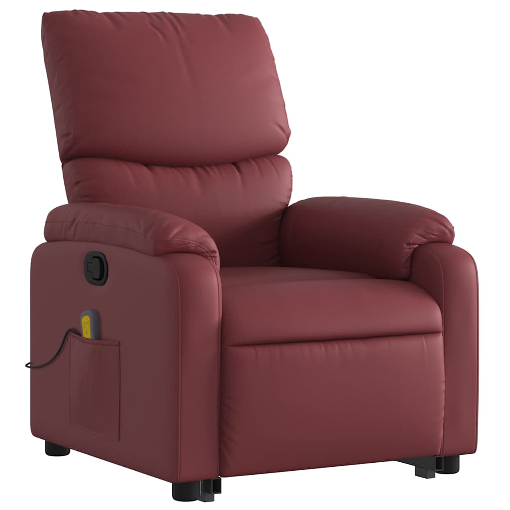 Fauteuil inclinable de massage Rouge bordeaux Similicuir - XIOS