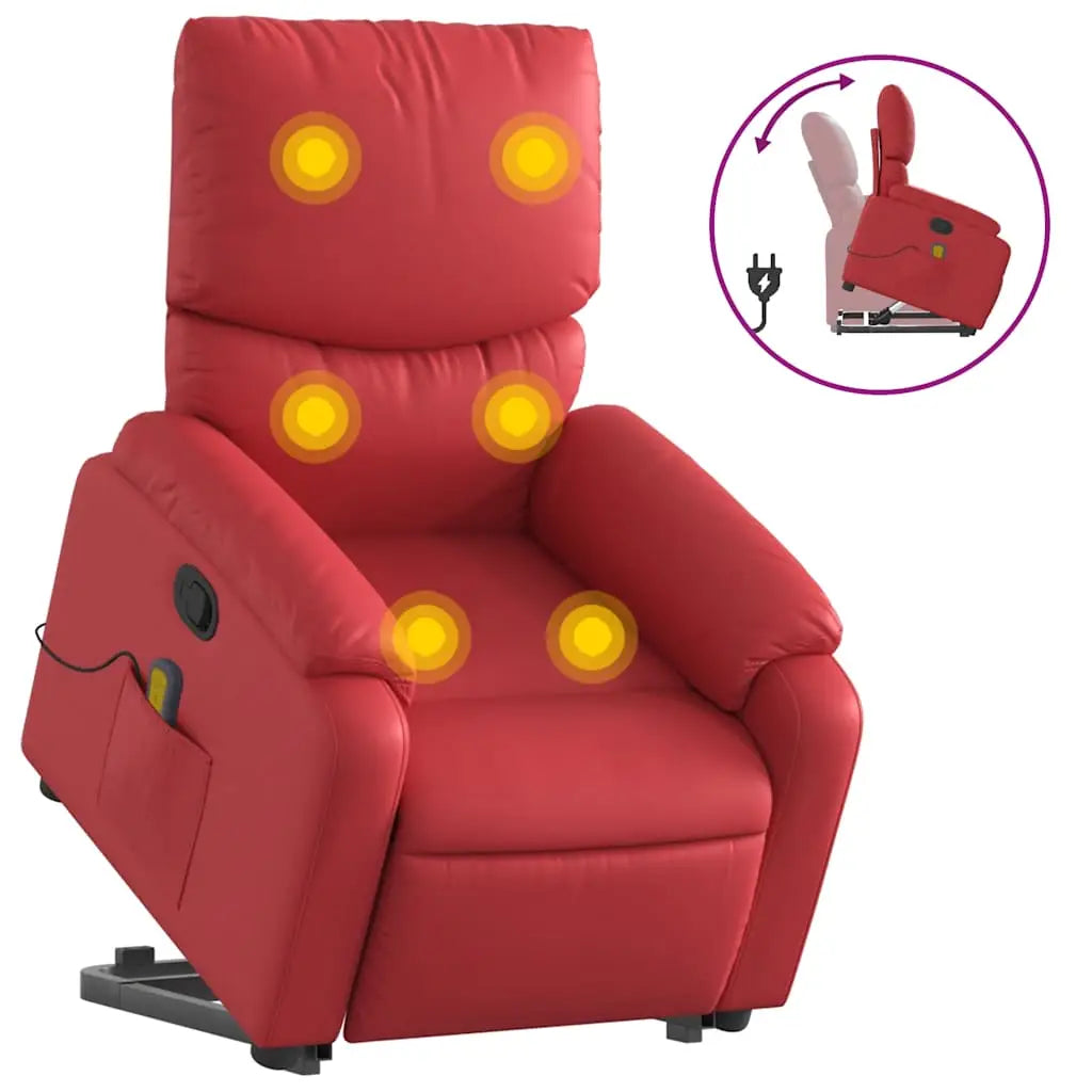 Fauteuil inclinable de massage Rouge Similicuir - XIOS