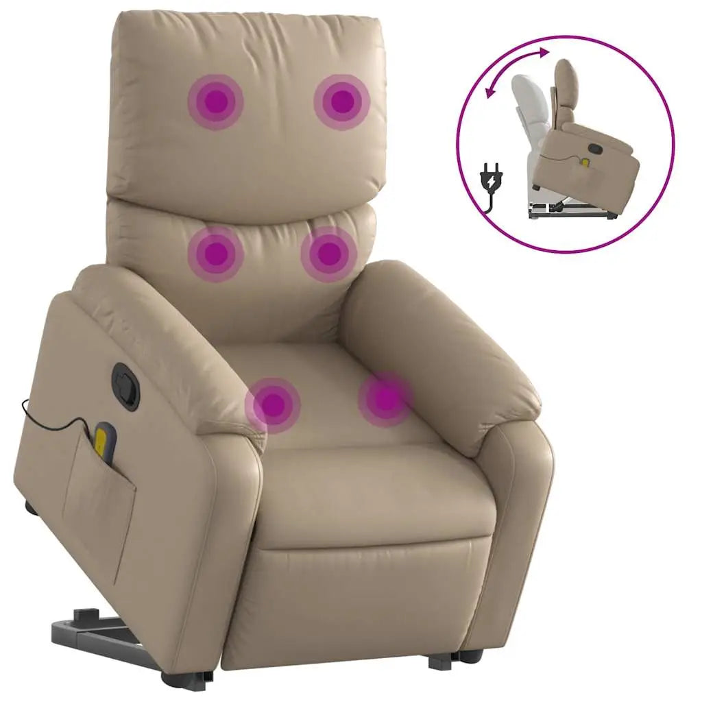 Fauteuil inclinable de massage Cappuccino Similicuir - XIOS