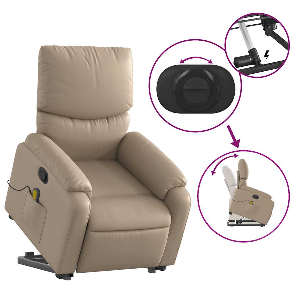 Fauteuil inclinable de massage Cappuccino Similicuir - XIOS
