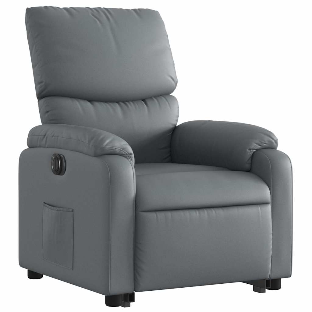 Fauteuil inclinable électrique gris similicuir - XIOS