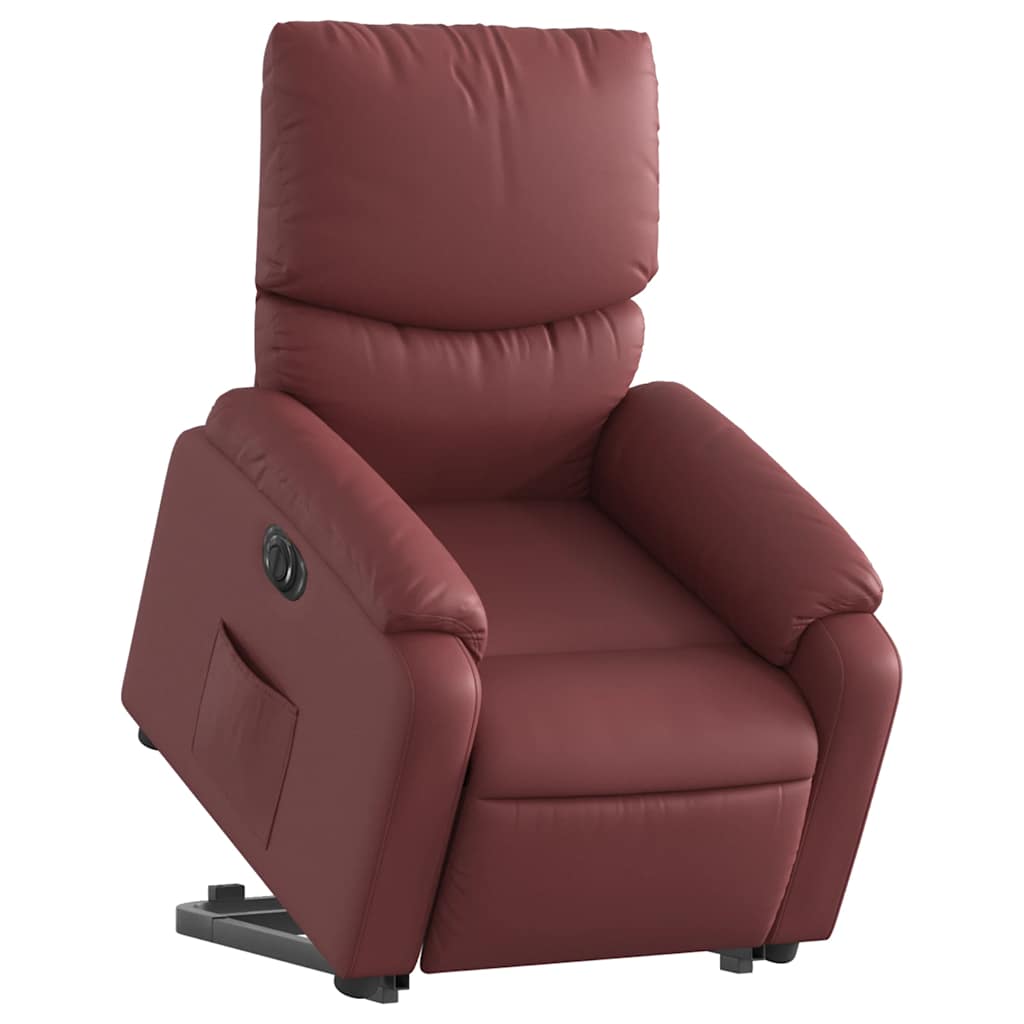 Fauteuil inclinable électrique rouge bordeaux similicuir - XIOS