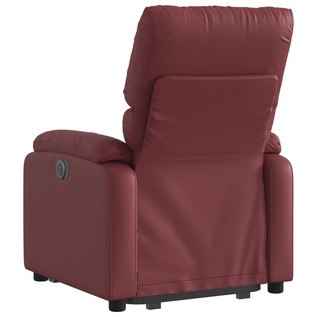 Fauteuil inclinable électrique rouge bordeaux similicuir - XIOS