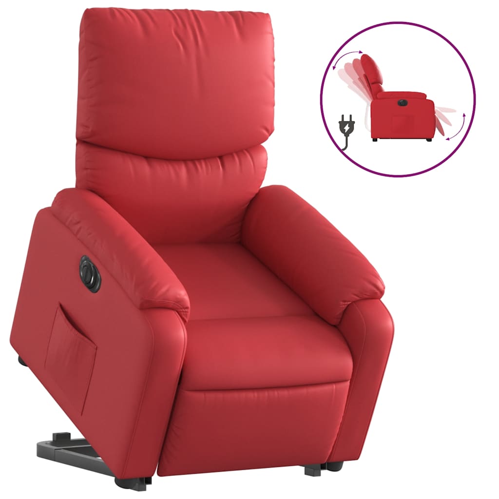 Fauteuil inclinable électrique rouge similicuir - XIOS