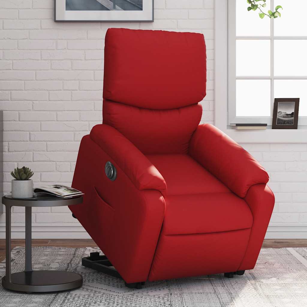 Fauteuil inclinable électrique rouge similicuir - XIOS