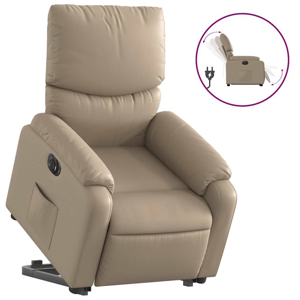 Fauteuil inclinable électrique cappuccino similicuir - XIOS