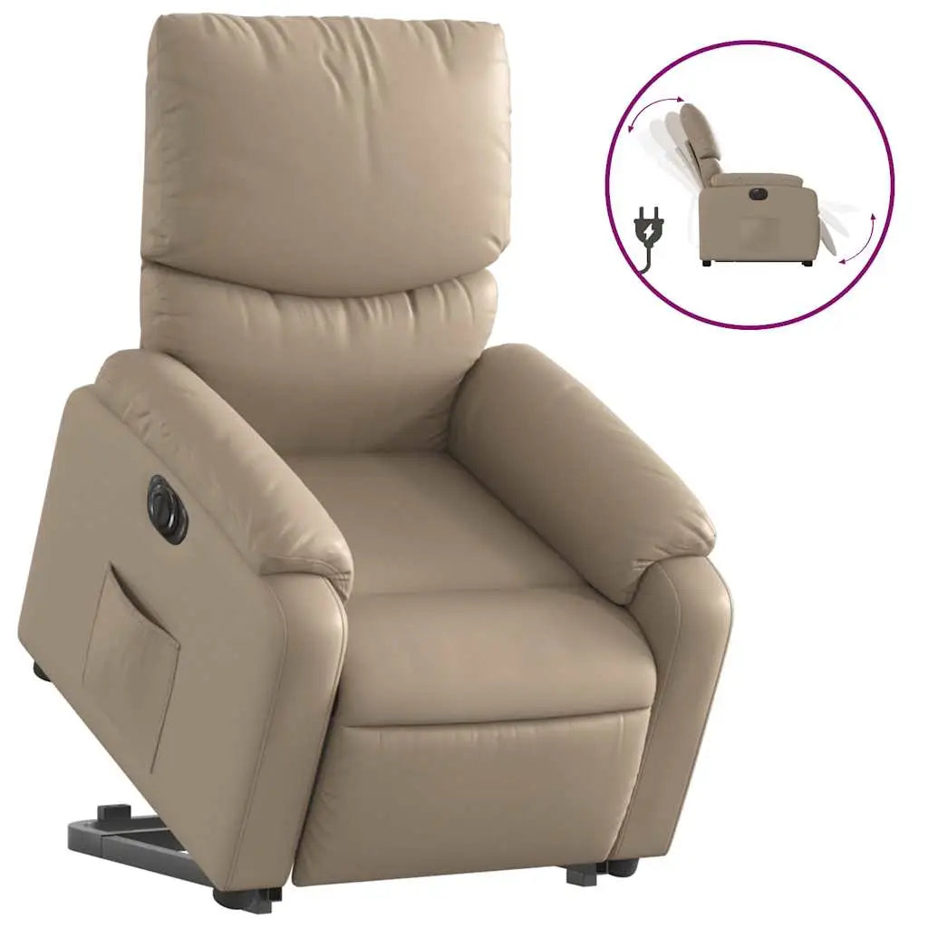 Fauteuil inclinable électrique cappuccino similicuir - XIOS