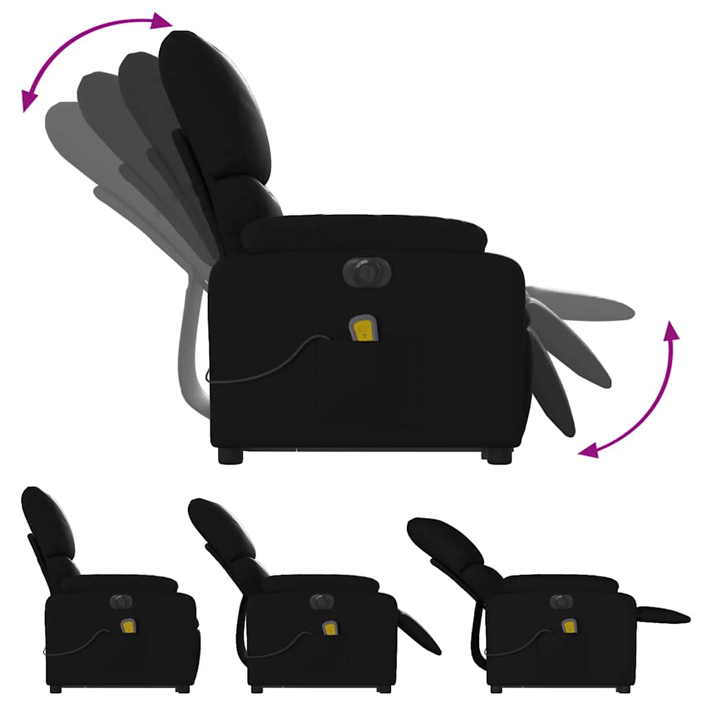 Fauteuil inclinable de massage électrique noir similicuir - XIOS