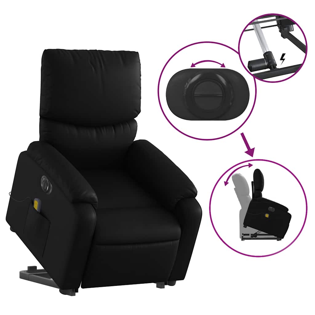 Fauteuil inclinable de massage électrique noir similicuir - XIOS